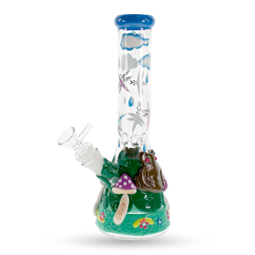 10 IN 3D RAINFOREST RABBIT GLASS WATER PIPE 